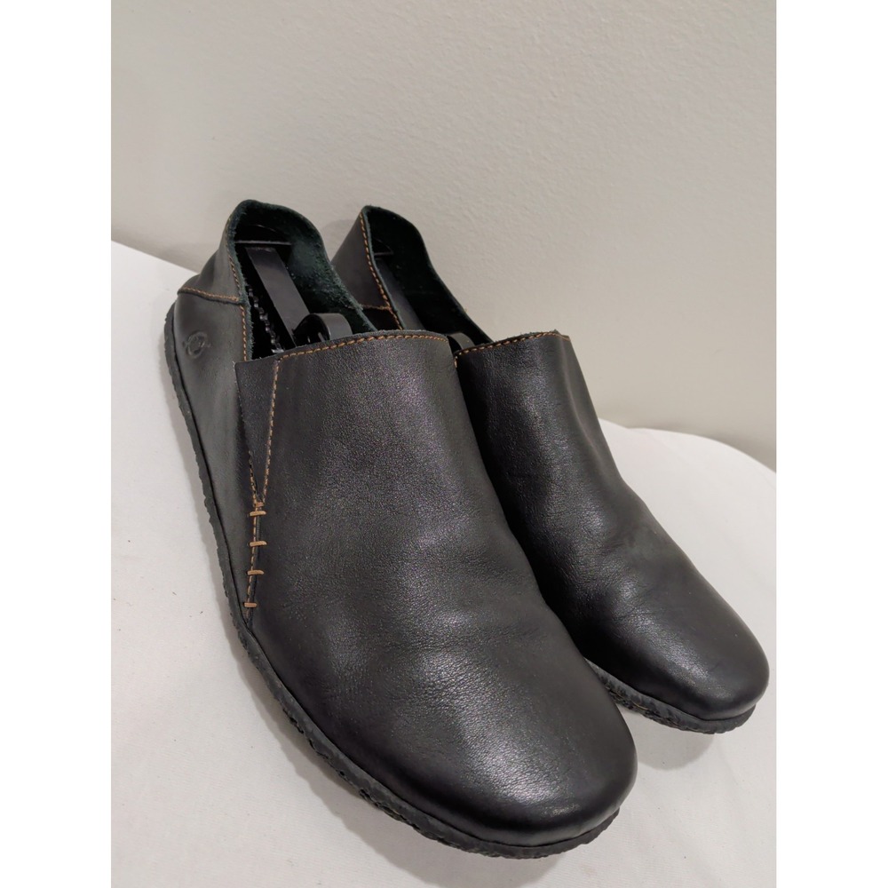 Born Black Leather Loafers Mens 10.5 M3684 CQK11 Casual Slip On Shoes